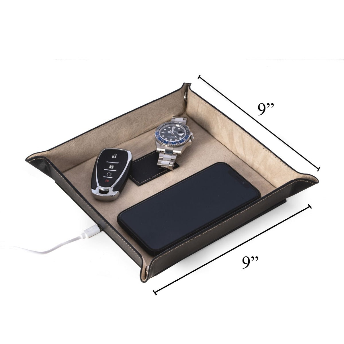 Robert Leather Valet with Wireless Charger