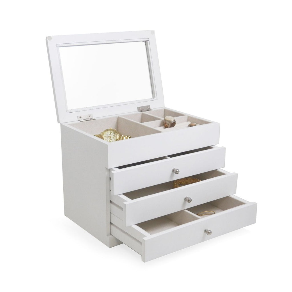 Kelly Multi-Level Jewelry Box, White