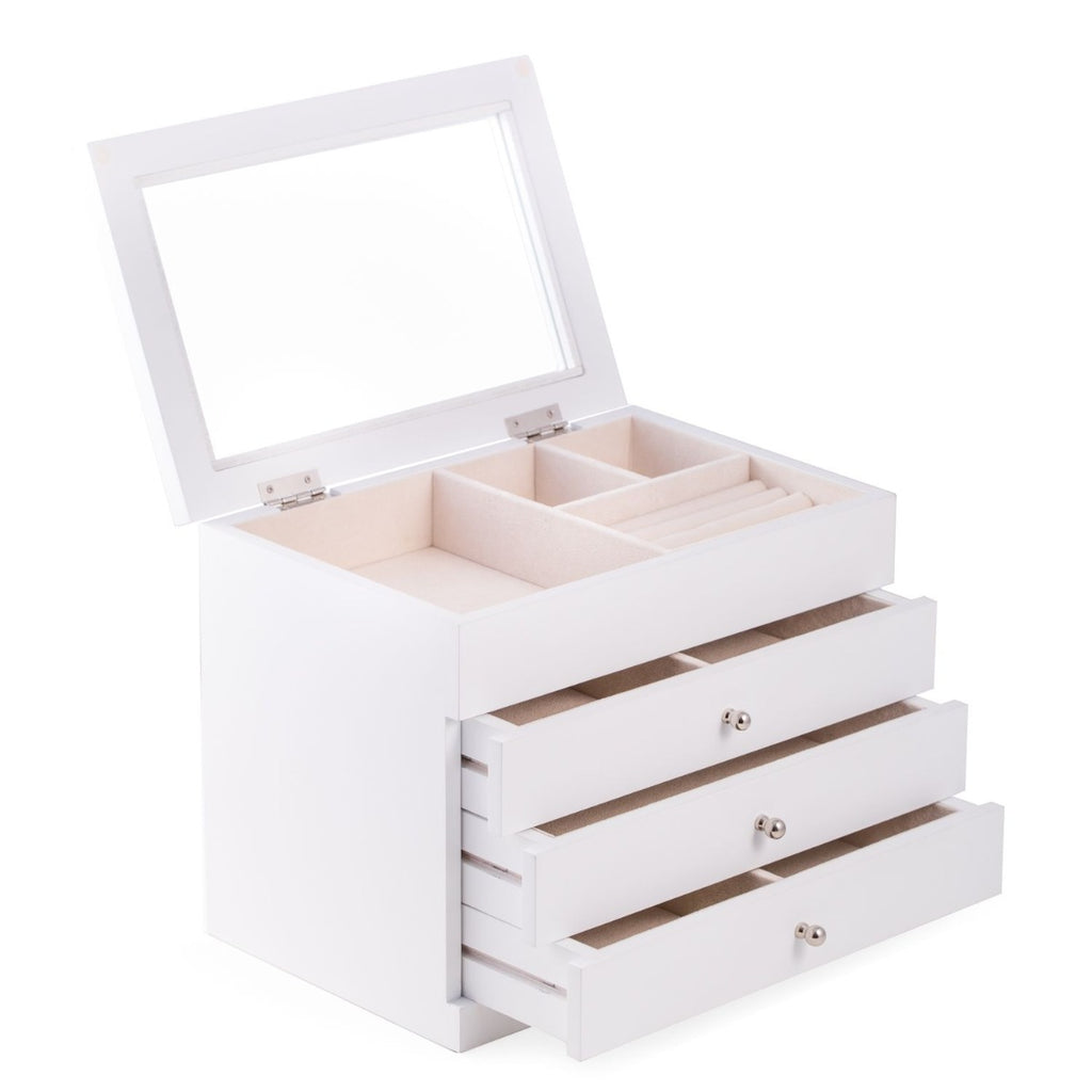 Kelly Multi-Level Jewelry Box, White