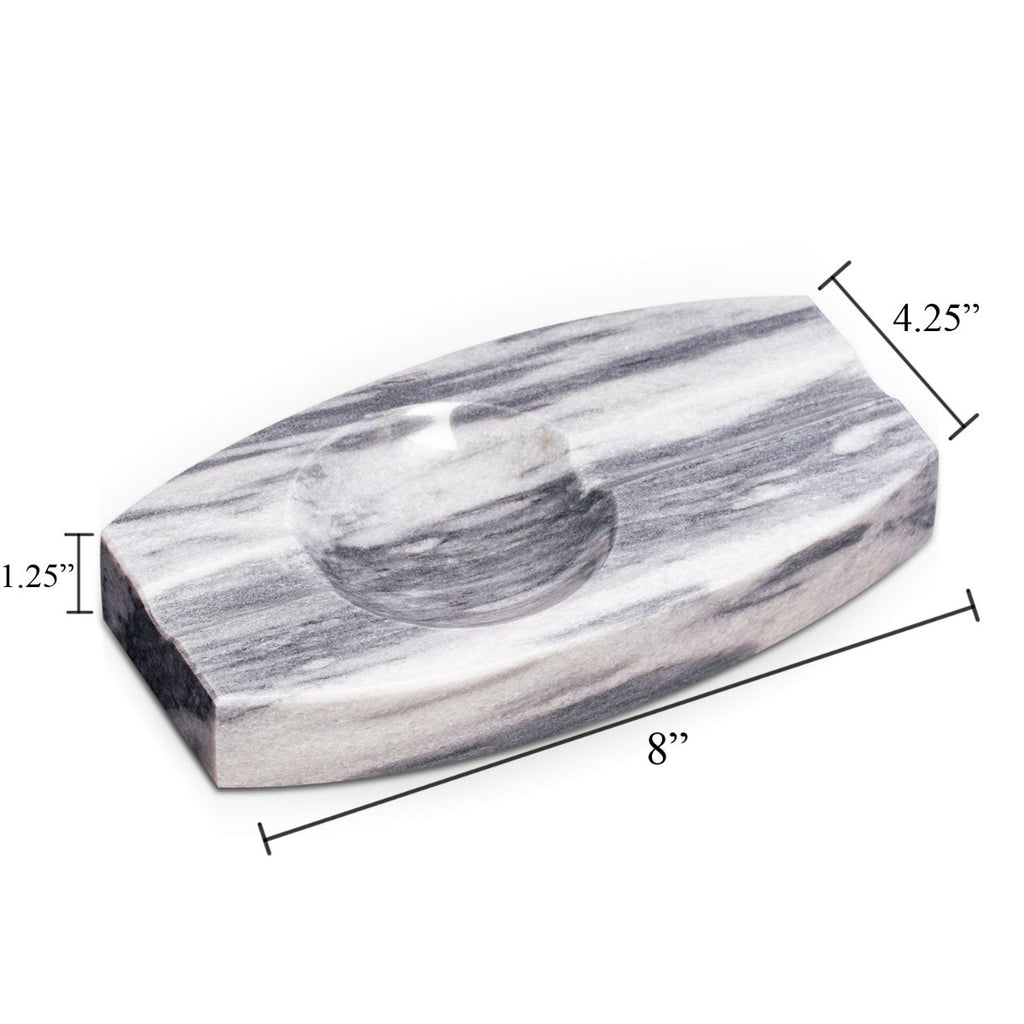 Marble Double Cigar Ashtray, Gray