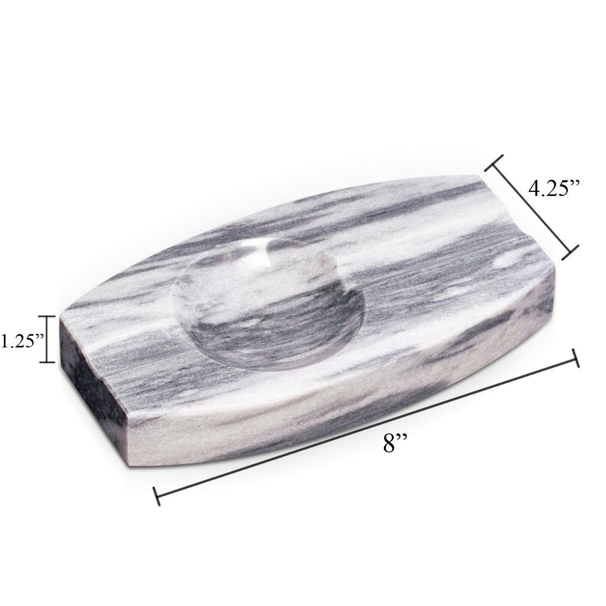 Marble Double Cigar Ashtray, Gray