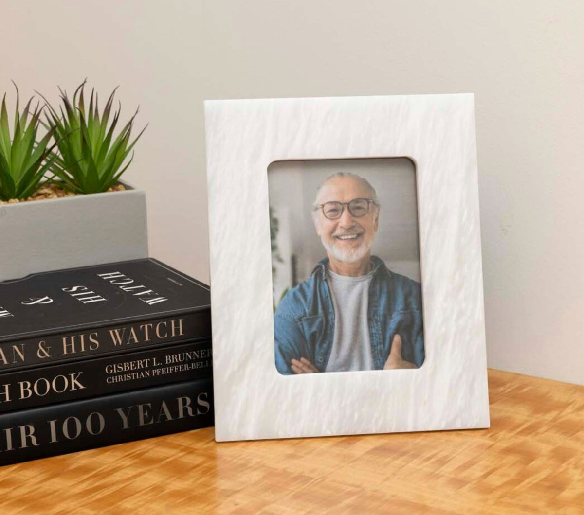 Talin White Genuine Marble 5" x 7" Picture Frame