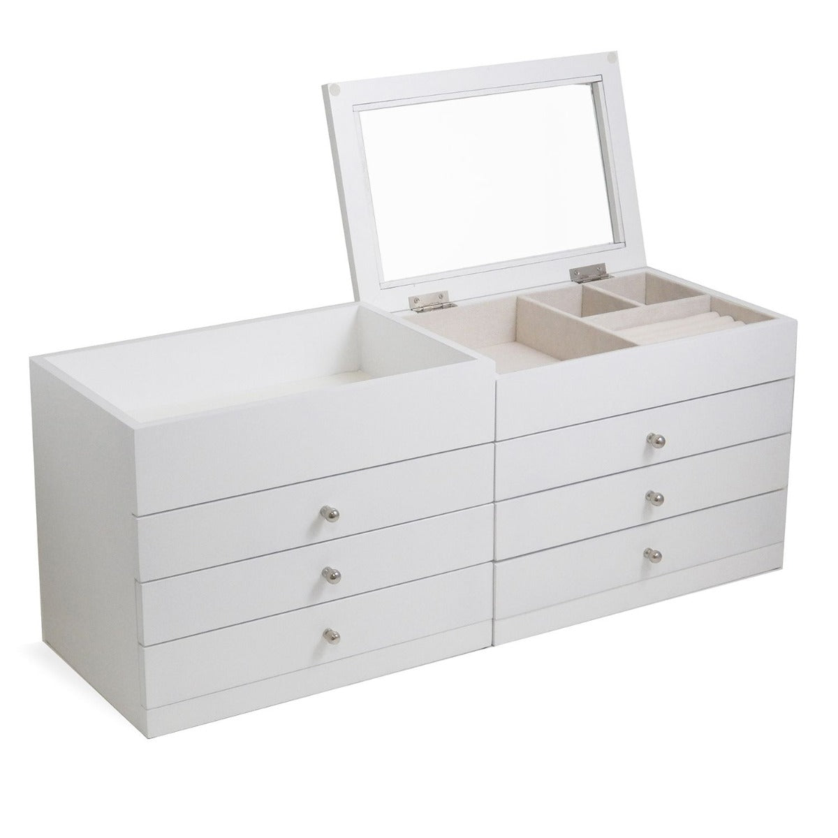 Kelly Multi-Level Jewelry Box, White