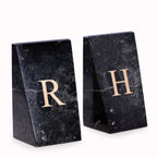 Whitney Marble Bookends, Zebra Black