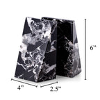 Whitney Marble Bookends, Zebra Black