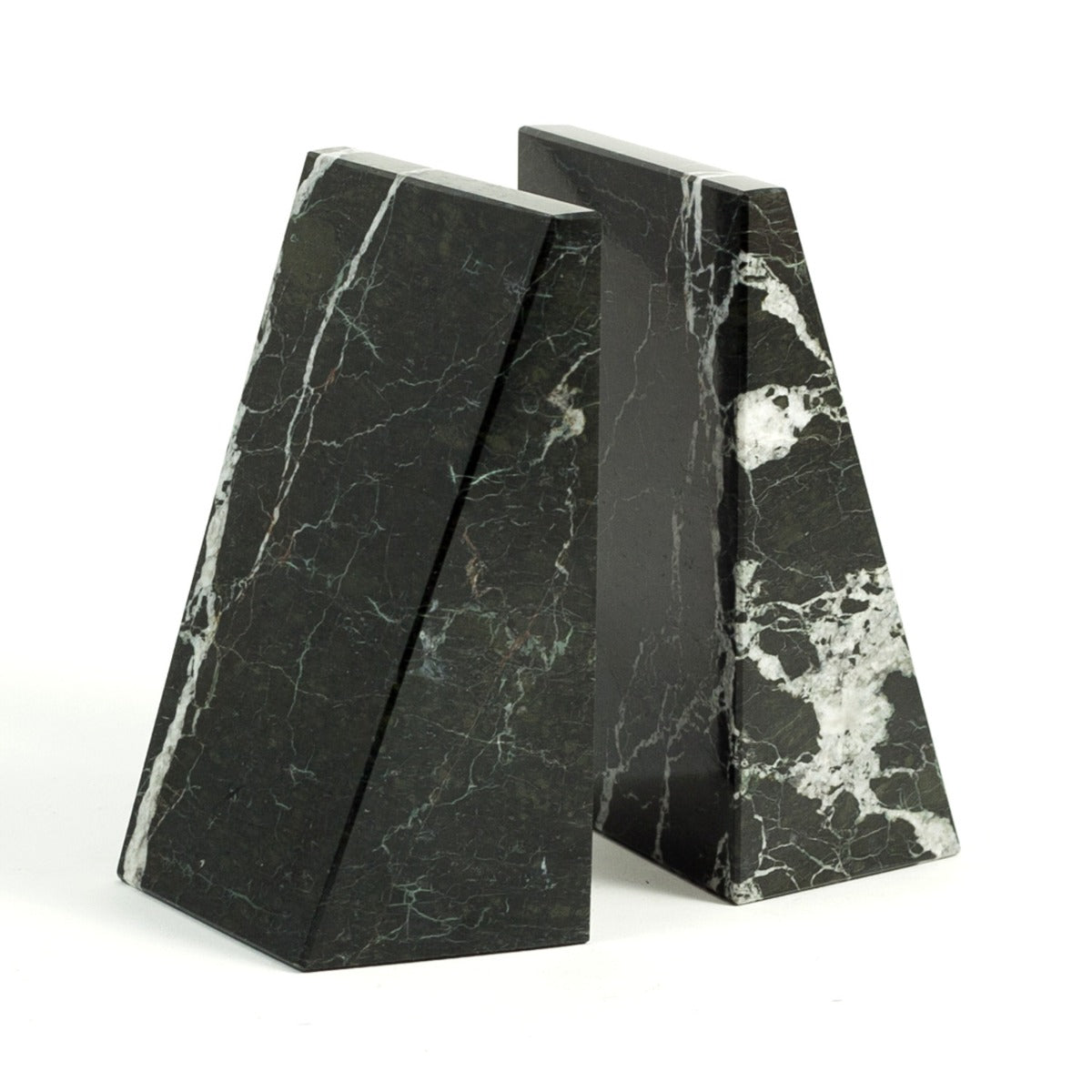 Whitney Marble Bookends, Zebra Black