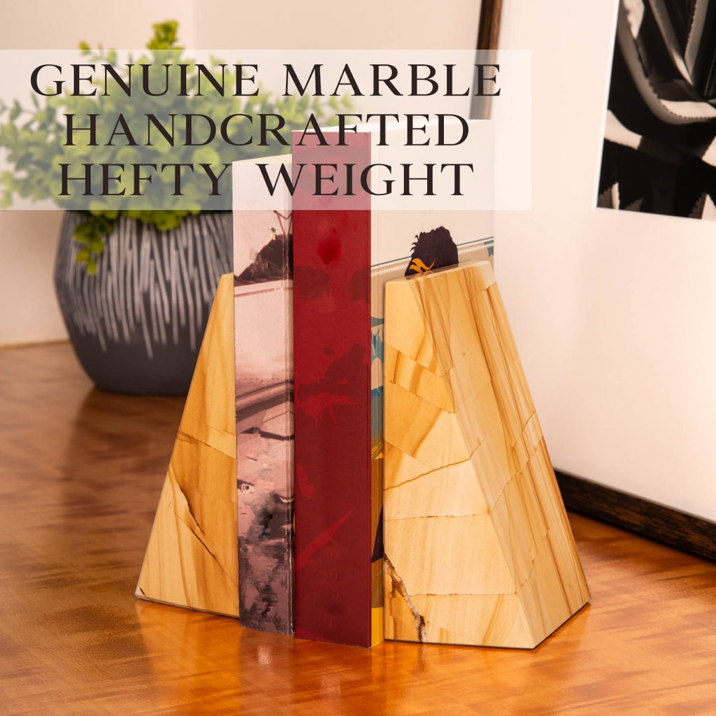 Fraser Marble Bookends, Sand
