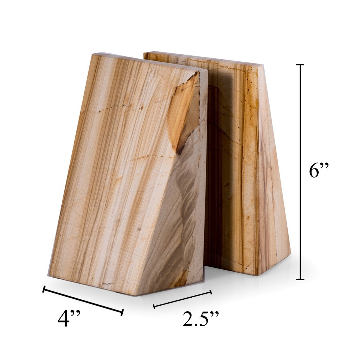 Fraser Marble Bookends, Sand