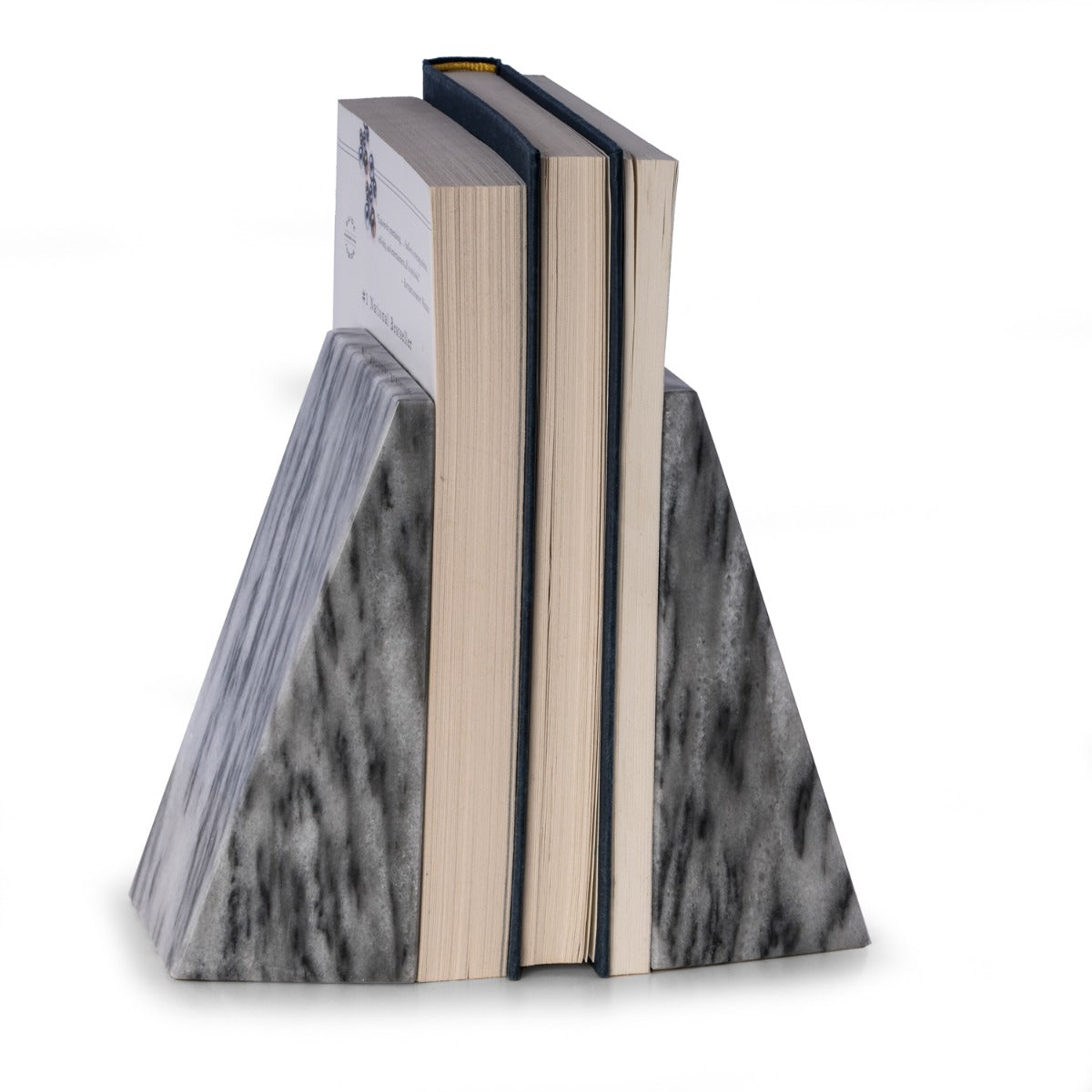 Harold Carrera Grey Marble Wedge Bookends