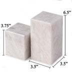 Hathaway White Marble Cube Design Bookends
