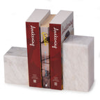 Hathaway White Marble Cube Design Bookends