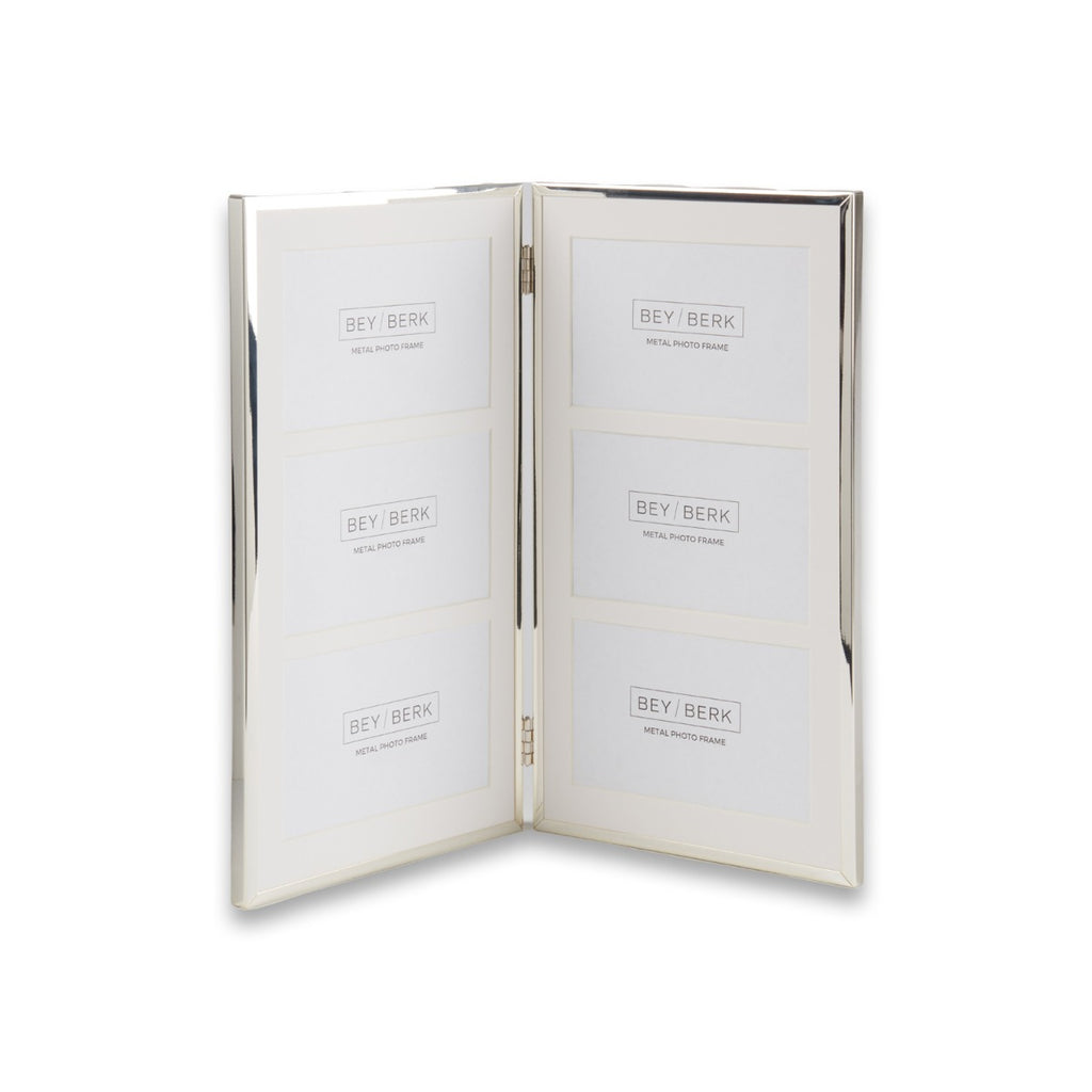 Silver Plated Collage Picture Frame Holds Six 4" x 6" Photos