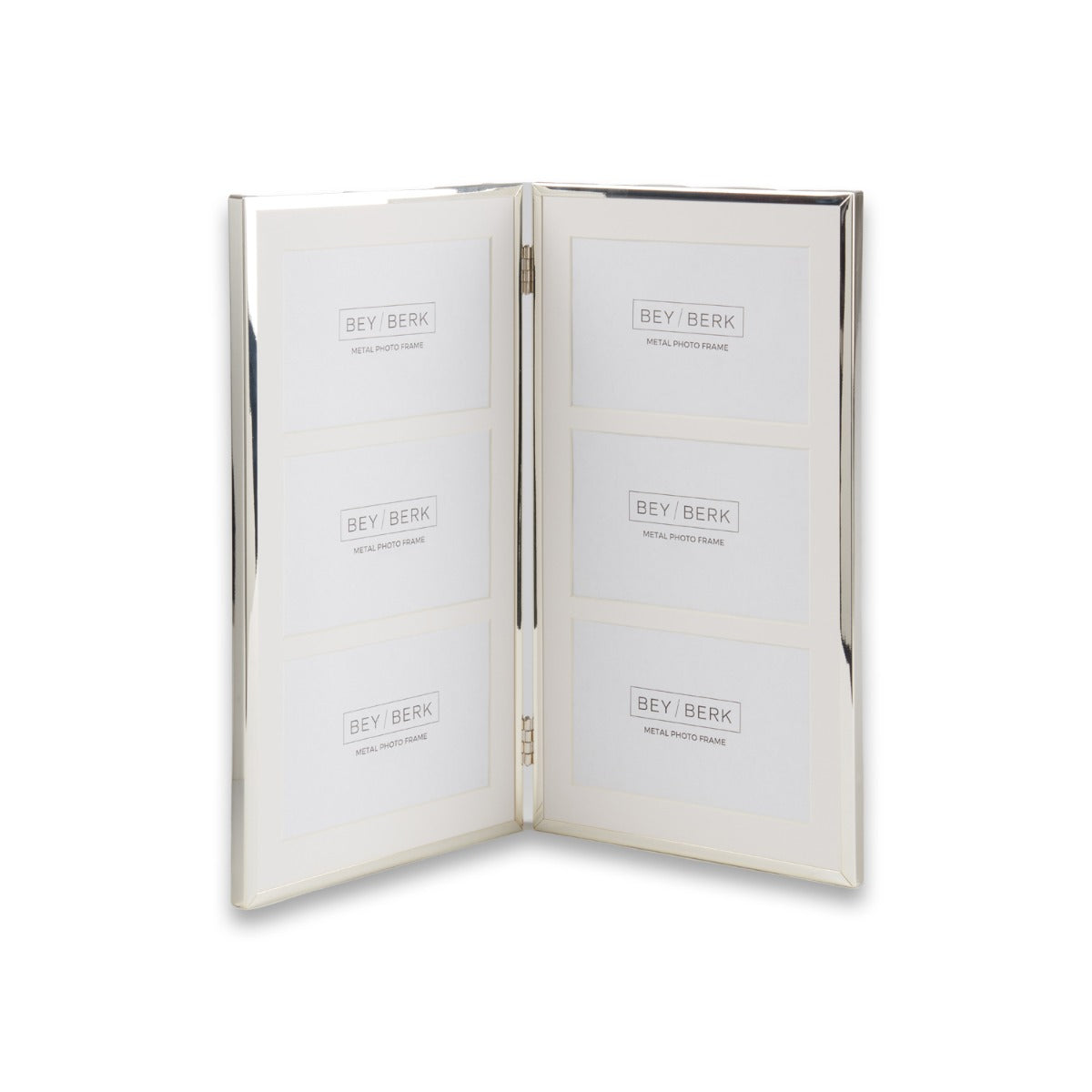 Silver Plated Collage Picture Frame Holds Six 4" x 6" Photos