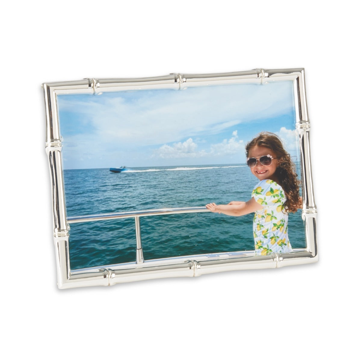 Bamboo Design 4" x 6" Silver Plated Picture Frame