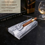 Marble Single Cigar Ashtray, Gray