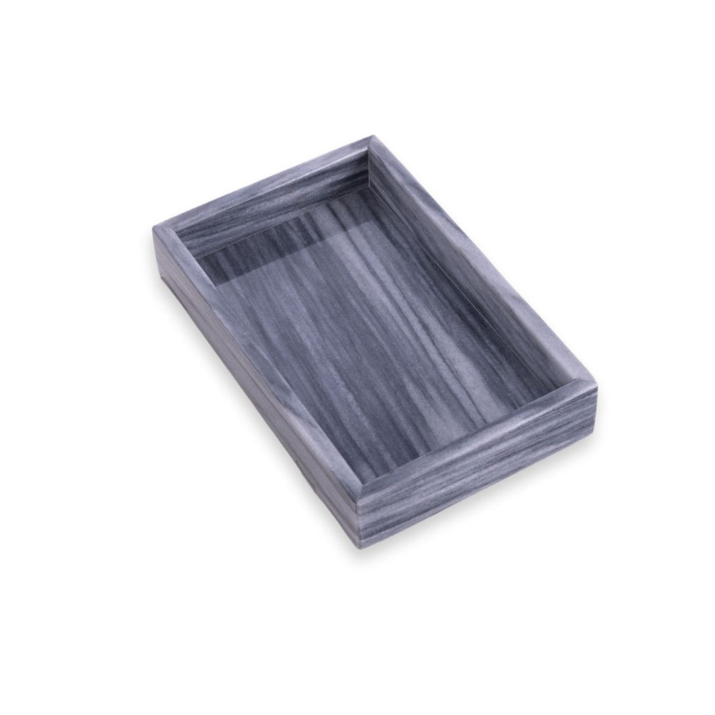 Ezra Carrera Grey Genuine Marble Guest Towel Tray