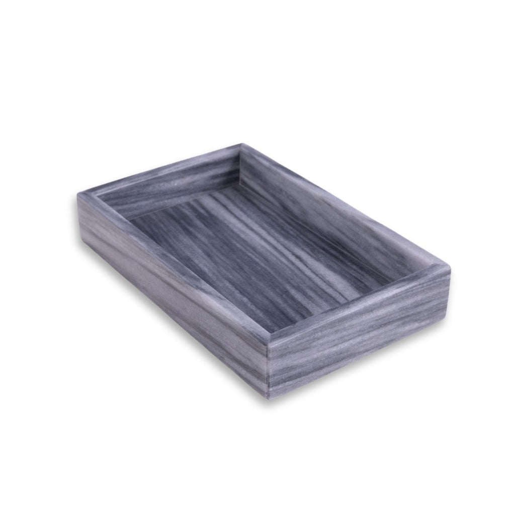 Ezra Carrera Grey Genuine Marble Guest Towel Tray