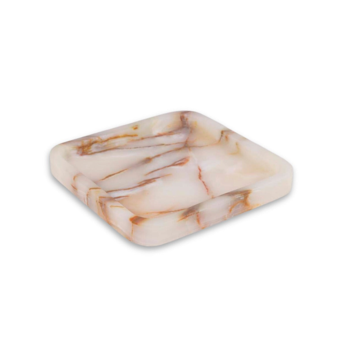 Robbie Genuine Marble Tray and Catch-All in Green Onyx