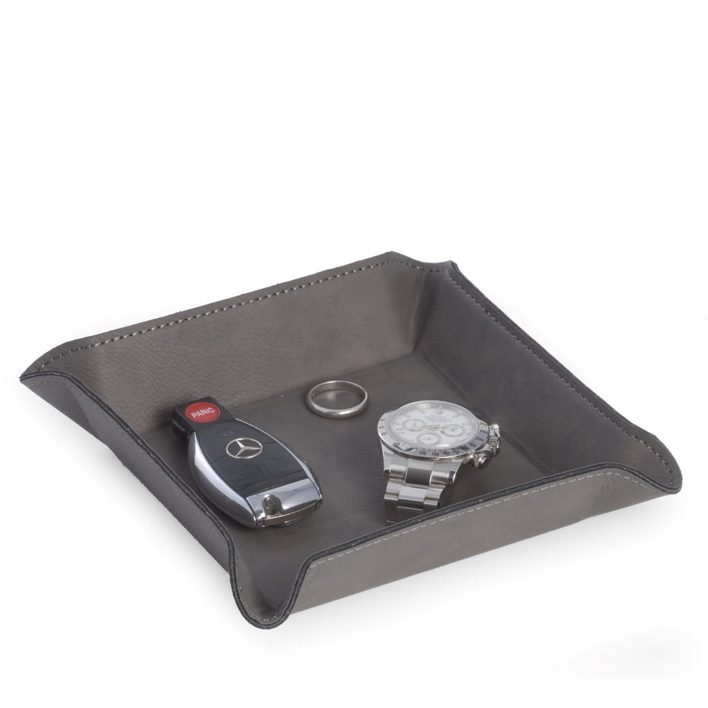 Square Valet in Grey Leatherette