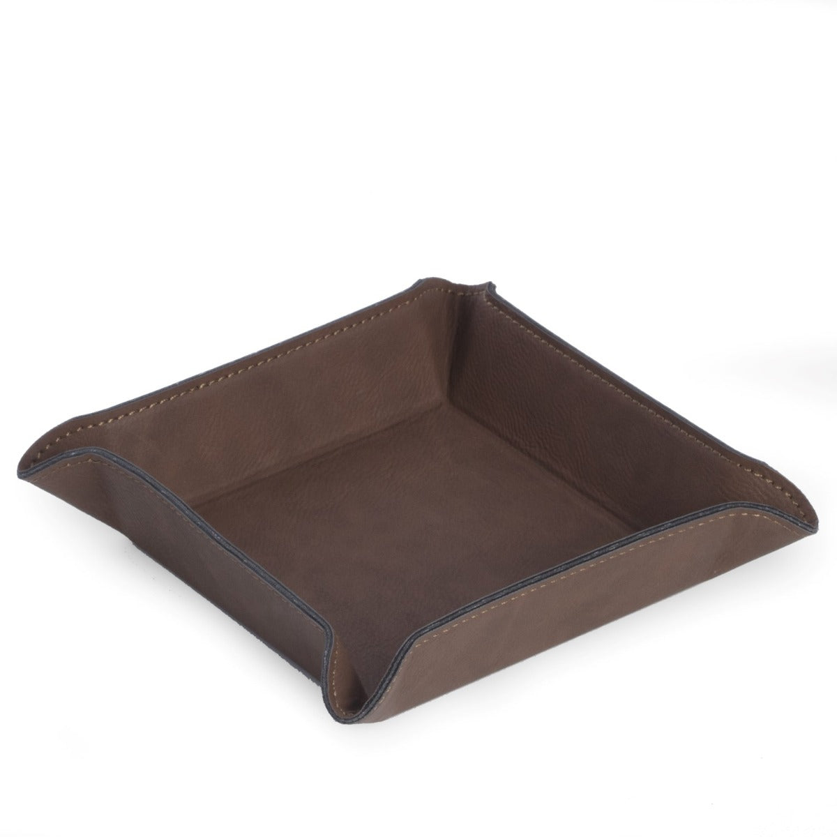 Square Valet in Rustic Brown Leatherette