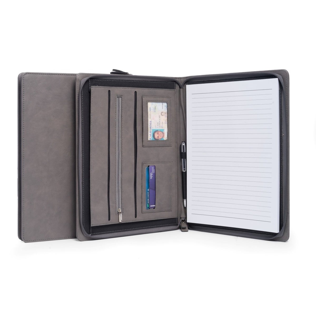 Portfolio with Zipper Closure in Grey
