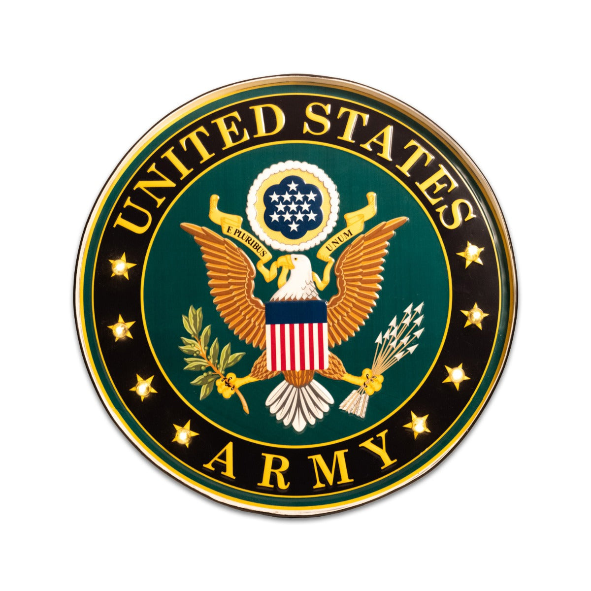 US Army Sign- Round with Lights