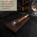 Marble Single Cigar Ashtray, Brown